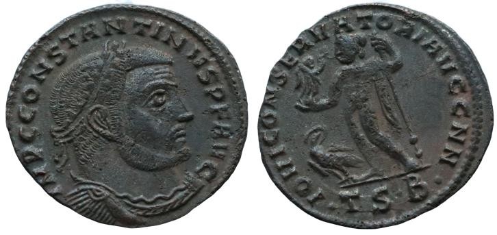 Constantine I, 307-337 Follis Thessalonica circa 312-313, Æ 22mm., 2,9.g.
