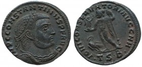 Constantine I, 307-337 Follis Thessalonica circa 312-313, Æ 22mm., 2,9.g.