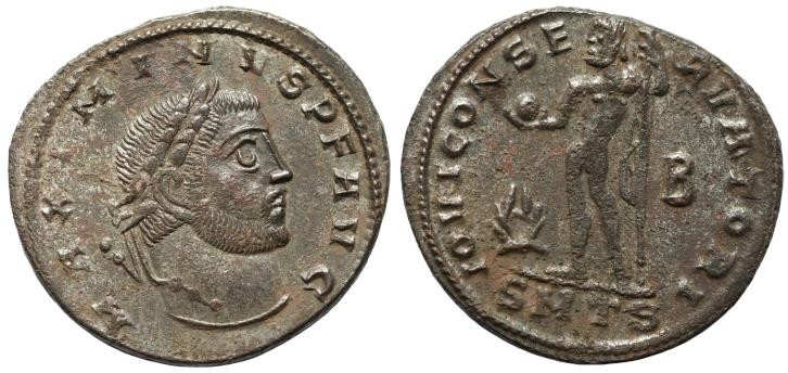 Maximinus II, 309-313 Follis Thessalonica circa 312, Æ 23mm., 4,6.g