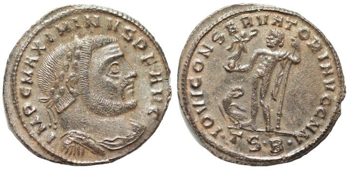 Maximinus II, 309-313 Follis Thessalonica circa 312, Æ 23mm., 4,3.g