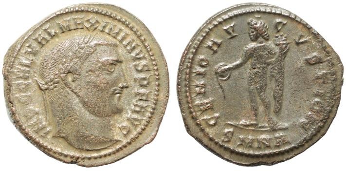 Maximinus II, 310-313. Follis (Billon, 22 mm, 6,2 g, 7 h), Nicomedia, 1st offici...