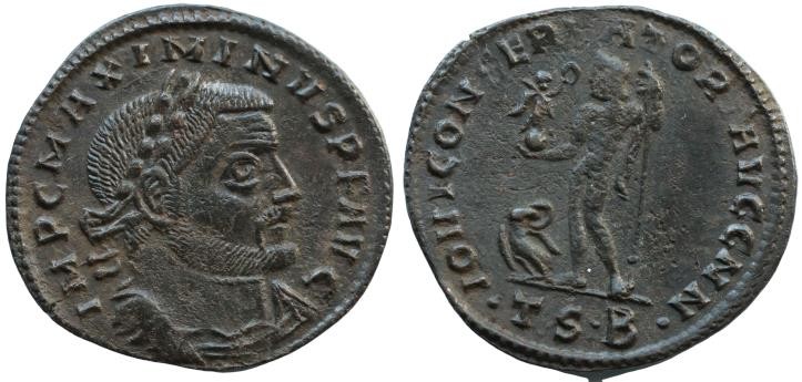 Maximinus II Daza. As Filius Augustorum, A.D. 308-309. AE follis (23 mm, 3,0.g g...