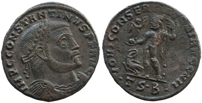 Constantine I, 307-337 Follis Thessalonica circa 312-313, Æ 23.mm., 4,2.g