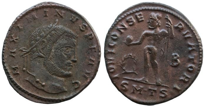 Maximinus II Daza. As Filius Augustorum, A.D. 308-309. AE follis (24.7 mm, 4,5.g...