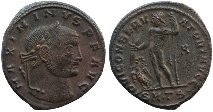 Maximinus II Æ Follis. Thessalonica, AD 312. 6,8.g.24.mm