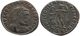 Constantine I, 307-337 Follis Thessalonica circa 312-313, Æ 23.mm., 2,7.g