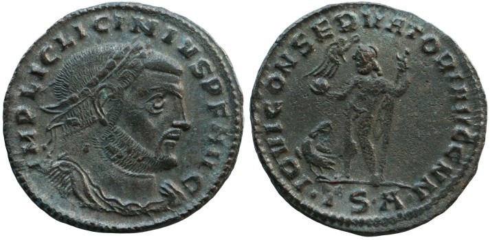 Licinius I (308-324). Æ Follis (23.mm, 3.2.g, 12h). Thessalonica,