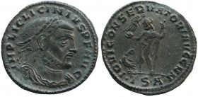 Licinius I (308-324). Æ Follis (23.mm, 3.2.g, 12h). Thessalonica,
