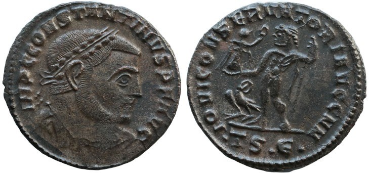 Constantine I, 307-337 Follis Thessalonica circa 312-313, Æ 23.mm., 3,7.g