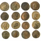 Lot of 16 Folles IV cent.57,5.g, billon ,including: Maximianus Herc., Licinius, Constantius..You get the coins in the picture.No return