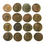 Lot of 16 Folles IV cent.59,4.g, billon ,including: Maximianus Herc., Licinius, Constantius..You get the coins in the picture.No return
