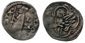 Nicolò Tron. 1471-1473. AR Soldino (11mm, 0.3 g, 6h). Doge standing left, holding banner; L/ M to right / Lion of S. Marco left within quatrefoil; ann...