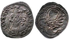 Nicolò Marcello. 1473-1474. AR Soldino. Zuanne Tajapierra, mintmaster. Doge standing left, holding banner / Lion of S. Marco left within quatrefoil; a...