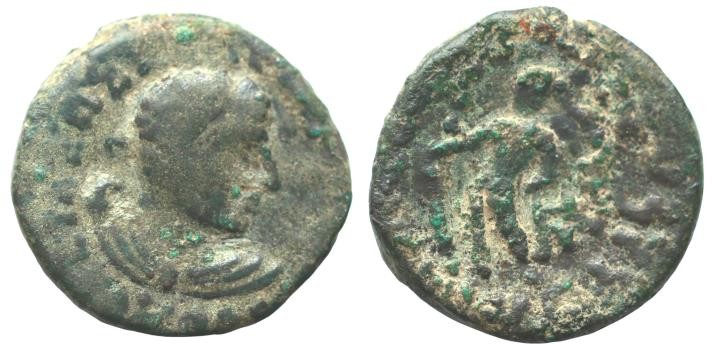 Kushan Empire. Kujula Kadphises. Circa AD 50-90. Æ Tetradrachm (6,98 g,). In the...