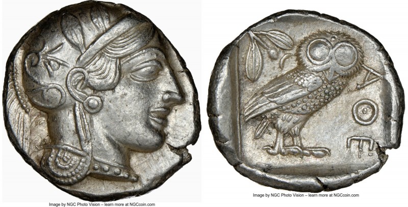 ATTICA. Athens. Ca. 440-404 BC. AR tetradrachm (25mm, 17.20 gm, 5h). NGC AU 5/5 ...