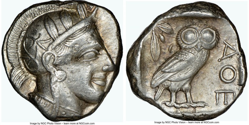 ATTICA. Athens. Ca. 440-404 BC. AR tetradrachm (24mm, 17.20 gm, 9h). NGC Choice ...
