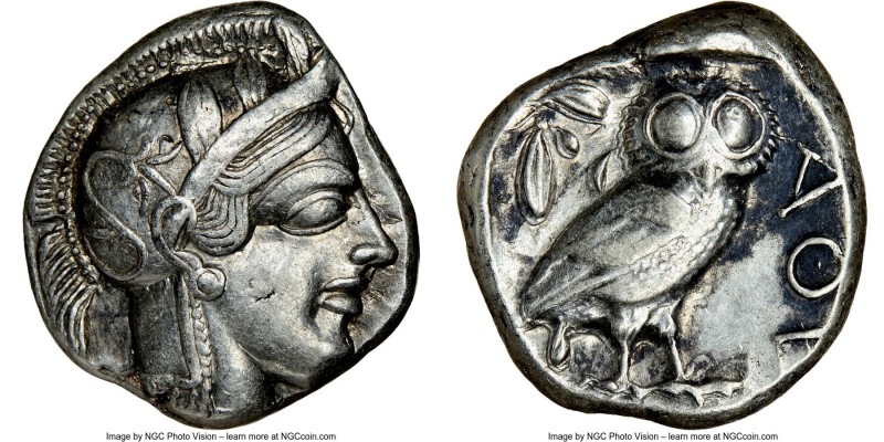 ATTICA. Athens. Ca. 440-404 BC. AR tetradrachm (24mm, 17.17 gm, 11h). NGC XF 4/5...
