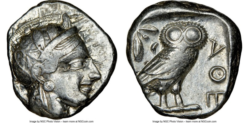ATTICA. Athens. Ca. 440-404 BC. AR tetradrachm (23mm, 17.16 gm, 7h). NGC VF 4/5 ...