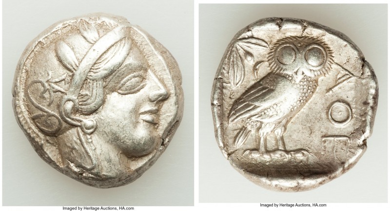 ATTICA. Athens. Ca. 440-404 BC. AR tetradrachm (24mm, 17.15 gm, 8h). VF. Mid-mas...