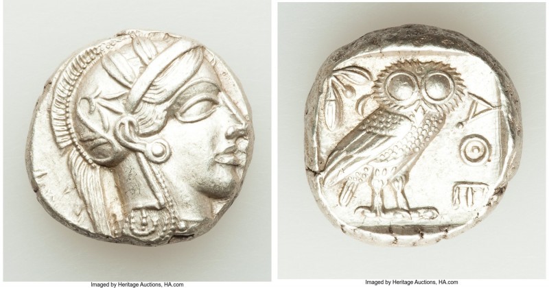 ATTICA. Athens. Ca. 440-404 BC. AR tetradrachm (23mm, 17.20 gm, 8h). XF. Mid-mas...