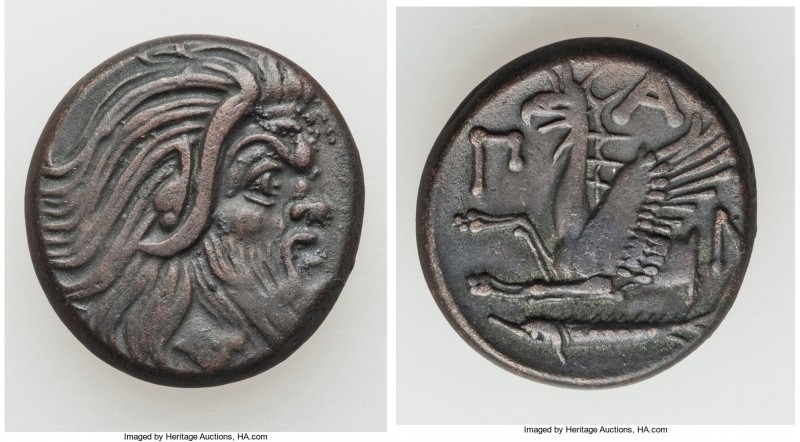 CIMMERIAN BOSPORUS. Panticapaeum. 4th century BC. AE (21mm, 7.04 gm, 6h). Choice...