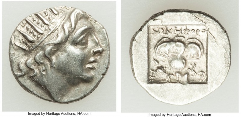 CARIAN ISLANDS. Rhodes. Ca. 88-84 BC. AR drachm (14mm, 2.03 gm, 1h). XF. Plintho...