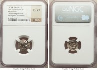 LYCIAN LEAGUE. Phaselis. Ca. 167-81 BC. AR drachm (15mm, 11h). NGC Choice XF. Series 1. Laureate head of Apollo right, hair falling in two ringlets / ...