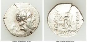 CAPPADOCIAN KINGDOM. Ariobarzanes I Philoromaeus (96-63 BC). AR drachm (17mm, 3.61 gm, 11h). AU. Eusebeia under Mount Argaeus, dated Year 14 (82/1 BC)...