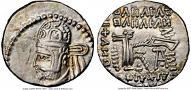PARTHIAN KINGDOM. Sanatruces or Sinatruces (Parthamaspates) (ca. AD 116). AR drachm (19mm, 12h). NGC Choice XF. Ecbatana mint. Diademed and draped bus...