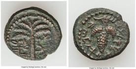 JUDAEA. Bar Kochba Revolt (AD 132-135). AE small bronze (19mm, 5.98 gm, 6h). VF. Year 1 (AD 132/3). Eleazar the priest (Paleo-Hebrew), seven-branched ...