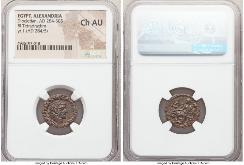 EGYPT. Alexandria. Diocletian (AD 284-305). BI tetradrachm (18mm, 1h). NGC Choic...