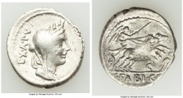 C. Fabius C. f. Hadrianus (102 BC). AR denarius (21mm, 3.86 gm, 6h). VF. Rome. Turreted, veiled and draped bust of Cybele right, EX•A•PV upward behind...