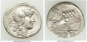 C. Vibius C. f. Pansa (ca. 90 BC). AR denarius (20mm, 3.82 gm, 4h). Choice VF. Rome. PANSA, laureate head of Apollo right with flowing hair; uncertain...