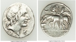 A. Postumius Sp. f. Albinus (81 BC). AR denarius (20mm, 3.98 gm, 6h). About VF. Rome. ROMA, laureate head of Apollo; six pointed star; X (mark of valu...