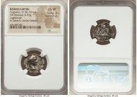 Augustus (27 BC-AD 14). AR denarius (19mm, 3.57 gm, 6h). NGC Choice VF 4/5 - 2/5. Lugdunum, 2 BC-AD 4. CAESAR AVGVSTVS-DIVI F PATER PATRIAE, laureate ...