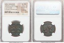 Augustus (27 BC-AD 14), with Marcus Agrippa (died 12 BC). AE dupondius or as (25mm, 12.52 gm, 12h). NGC Choice XF S 3/5 - 4/5, brockage. Nemausus, 10 ...
