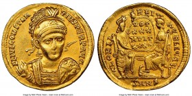 Constantius II (AD 337-361). AV solidus (21mm, 4.41 gm, 6h). NGC XF 5/5 - 2/5, edge filing, brushed. Nicomedia, AD 324-325. FL IVL CONSTAN-TIVS PERP A...