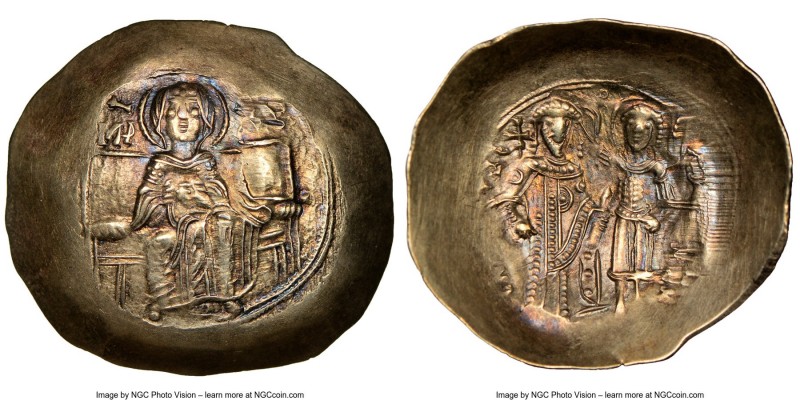 Isaac II Angelus (AD 1185-1195). EL aspron trachy (28mm, 12h). NGC AU. Constanti...