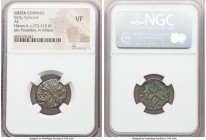 ANCIENT LOTS. Greek. Sicily. Syracuse. Heiron II (ca. 275-215 BC). Lot of three (3) AE issues. NGC VF. Includes: Poseidon / trident, NGC VF. Three (3)...