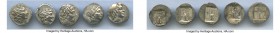 ANCIENT LOTS. Greek. Lycian League. Ca. 48-20 BC. Lot of five (5) AR hemidrachms. Choice XF. Includes: Laureate head of Apollo right / cithara (lyre) ...