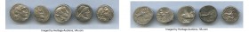 ANCIENT LOTS. Roman Republic. Lot of five (5) AR denarii. About VF-VF. Includes: C. Allius Bala (92 BC) // C. Vibius C.f. Pansa (90 BC) // Q. Titius (...