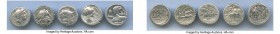 ANCIENT LOTS. Roman Republic. Lot of five (5) AR denarii. Fine. Includes: Anonymous (189-180 BC) // C. Cipius M.f. (115-114 BC) // P. Cornelius Lentul...