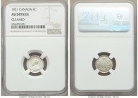 George V 5 Cents 1921 AU Details (Cleaned) NGC, Ottawa mint, KM22a. A widely recognized series rarity that saw an original total mintage of over 2.5 m...