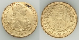 Charles IV gold 8 Escudos 1801 P-JF XF, Popayan mint, KM62.2. 36.7mm. 27.02gm. AGW 0.7614 oz. 

HID09801242017

© 2020 Heritage Auctions | All Rig...
