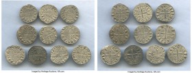 Principality of Antioch 10-Piece Lot of Uncertified Bohemond Era "Helmet" Deniers ND (1163-1201) VF, 18mm. Average weight 0.88gm. Sold as is, no retur...