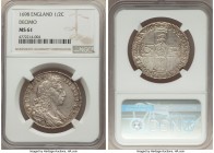 William III 1/2 Crown 1698 MS61 NGC, KM492.2, S-3494. First bust DECIMO edge. 

HID09801242017

© 2020 Heritage Auctions | All Rights Reserve