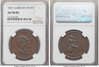 William IV Penny 1831 AU58 Brown NGC, KM707, S-3845. Chocolate surfaces with just a hint of rub keeping from Mint State.

HID09801242017

© 2020 H...