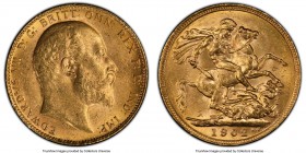 Edward VII gold Sovereign 1902 MS62 PCGS, KM805, S-3969. First year of type. 

HID09801242017

© 2020 Heritage Auctions | All Rights Reserve
