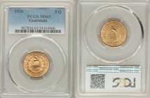 Republic gold 5 Quetzales 1926-(P) MS63 PCGS, Philadelphia mint, KM244. One year type. AGW 0.2419 oz. 

HID09801242017

© 2020 Heritage Auctions |...