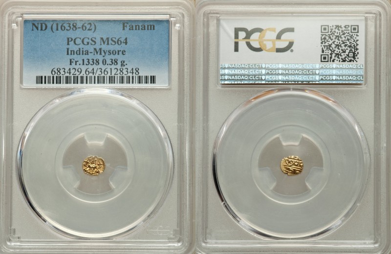 Mysore. Kanthirava 10-Piece Lot of Certified gold Fanams ND (1638-1662) MS64 PCG...